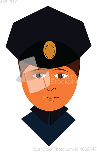 Image of Cartoon police officer vector illustration on a white background