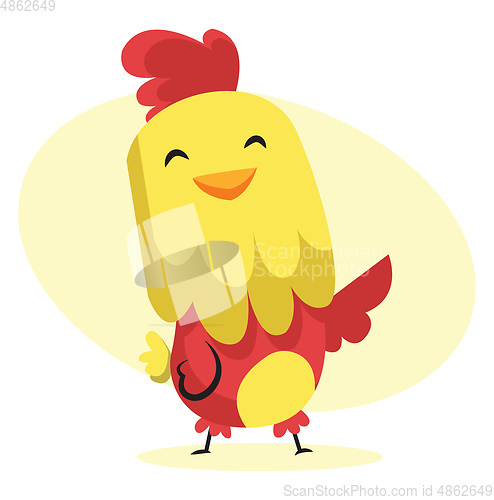 Image of Happy rooster Easter art illustration web vector on a white back