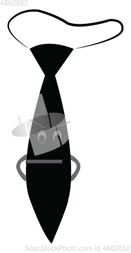 Image of A grummpy black tie vector or color illustration