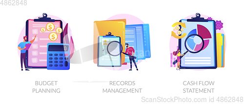 Image of Personal expenses management vector concept metaphors.