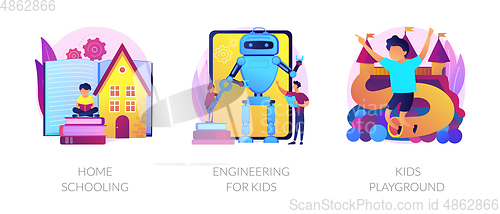 Image of Kids education and development vector concept metaphors