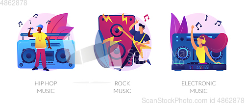 Image of Popular music styles vector concept metaphors.