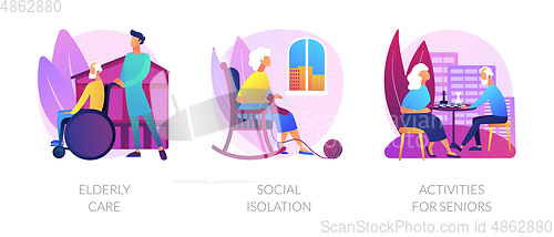 Image of Old people lifestyle vector concept metaphors.