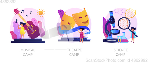 Image of Kids creative and science camps vector concept metaphors