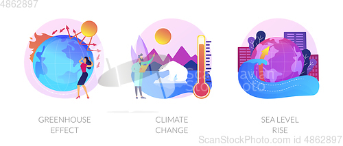 Image of Climate change consequences vector concept metaphor.