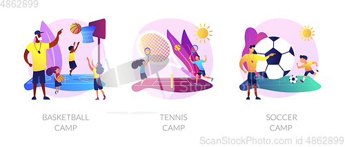 Image of Sport camps vector concept metaphors.