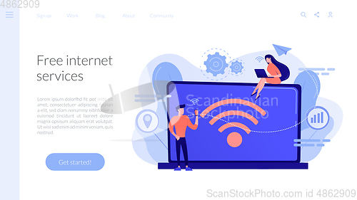 Image of Wi-fi connection concept landing page.