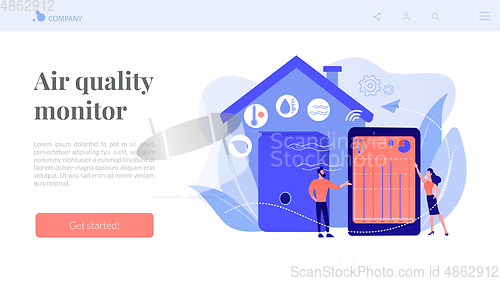 Image of Air quality monitor concept landing page