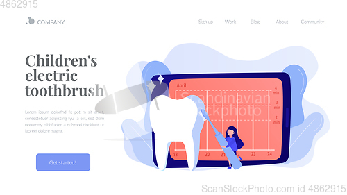 Image of Children electric toothbrush concept landing page