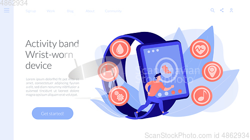 Image of Fitness tracker concept landing page.