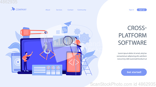 Image of Cross-platform development concept landing page.