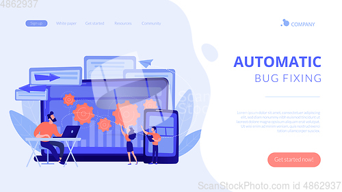 Image of Cross platform bug founding concept landing page.