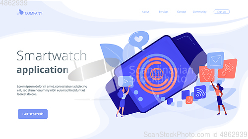 Image of Smartwatch app concept landing page.