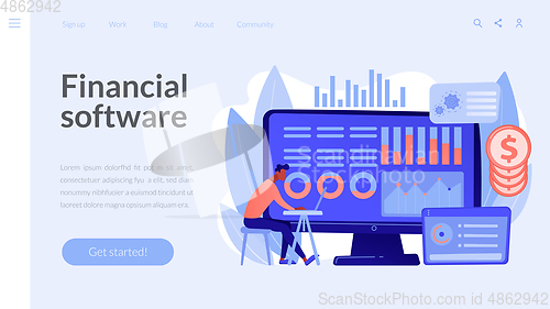 Image of Financial data management concept landing page.