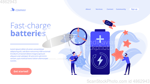 Image of Fast charging technology concept landing page.