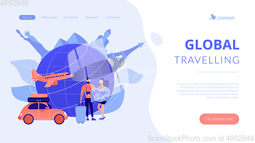 Image of Global travelling concept landing page.