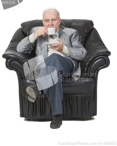 Image of Senior drinking coffee