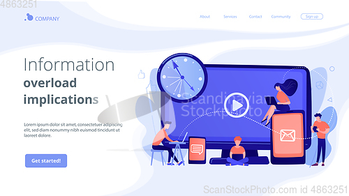 Image of Screen addiction concept landing page.