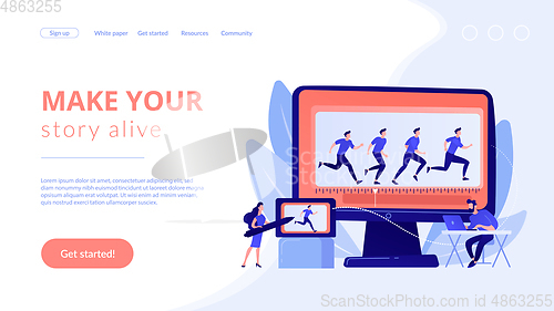 Image of Computer animation concept landing page