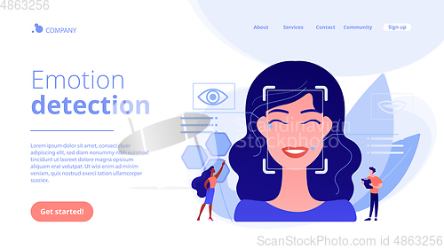 Image of Emotion detection concept landing page.