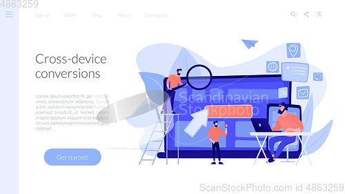 Image of Cross-device tracking concept landing page.