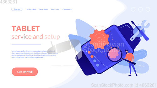 Image of Mobile device repair concept landing page.