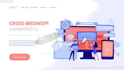 Image of Cross-browser compatibility concept landing page.
