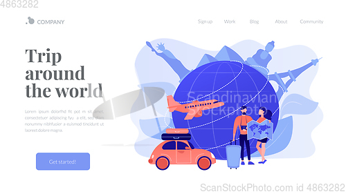 Image of Global travelling concept landing page.