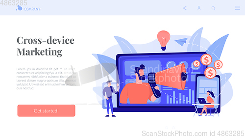 Image of Cross-device marketing concept landing page.