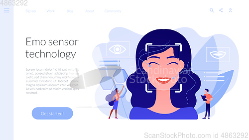 Image of Emotion detection concept landing page.