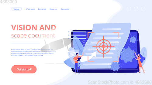 Image of Vision and scope document concept landing page.