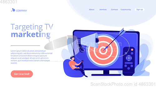 Image of Addressable TV advertising concept landing page.