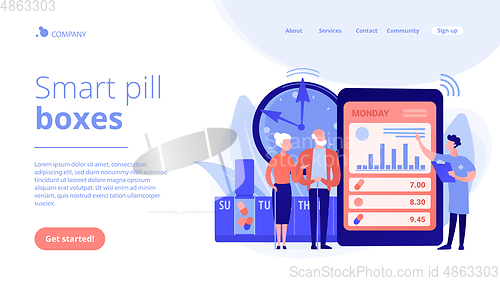 Image of Smart pill boxes concept landing page