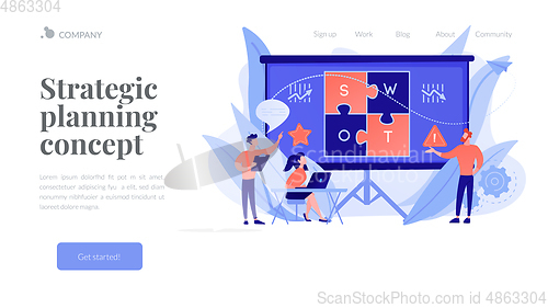 Image of SWOT analysisconcept landing page.