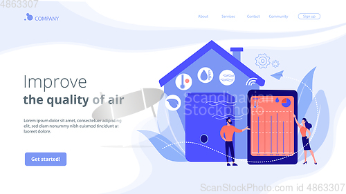 Image of Air quality monitor concept landing page