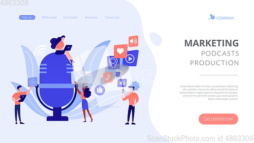 Image of Podcast content concept landing page