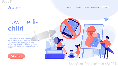 Image of Low tech parenting concept landing page.