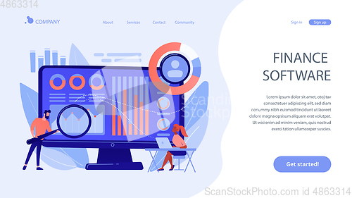 Image of Financial management system concept landing page.