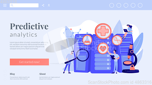 Image of Big data healthcare concept landing page.