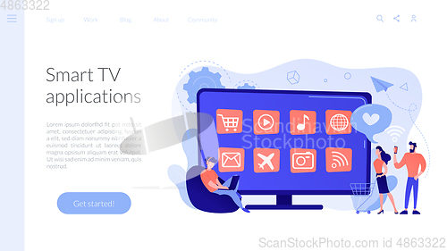 Image of Smart TV applications concept landing page.