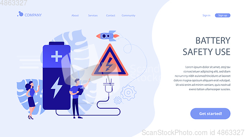 Image of Safety battery concept landing page.