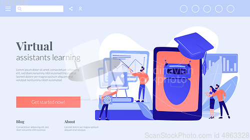 Image of Chatbot self learningconcept landing page.