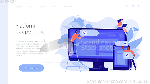 Image of Cross-platform software concept landing page.