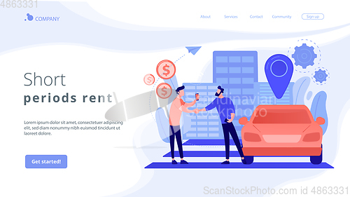 Image of Carsharing service concept landing page.