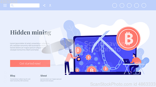 Image of Hidden mining concept landing page.