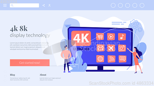 Image of UHD smart TV concept landing page.