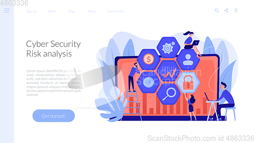 Image of Cyber security management concept landing page.