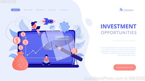 Image of Investment fund concept landing page.