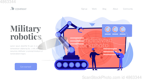 Image of Military robotics concept landing page.