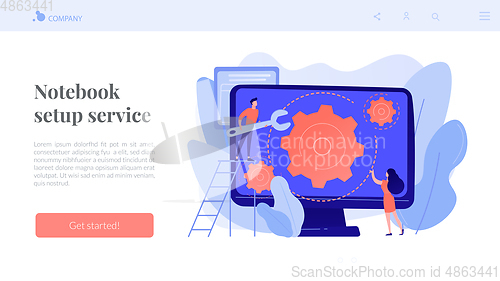 Image of Computer service concept landing page.